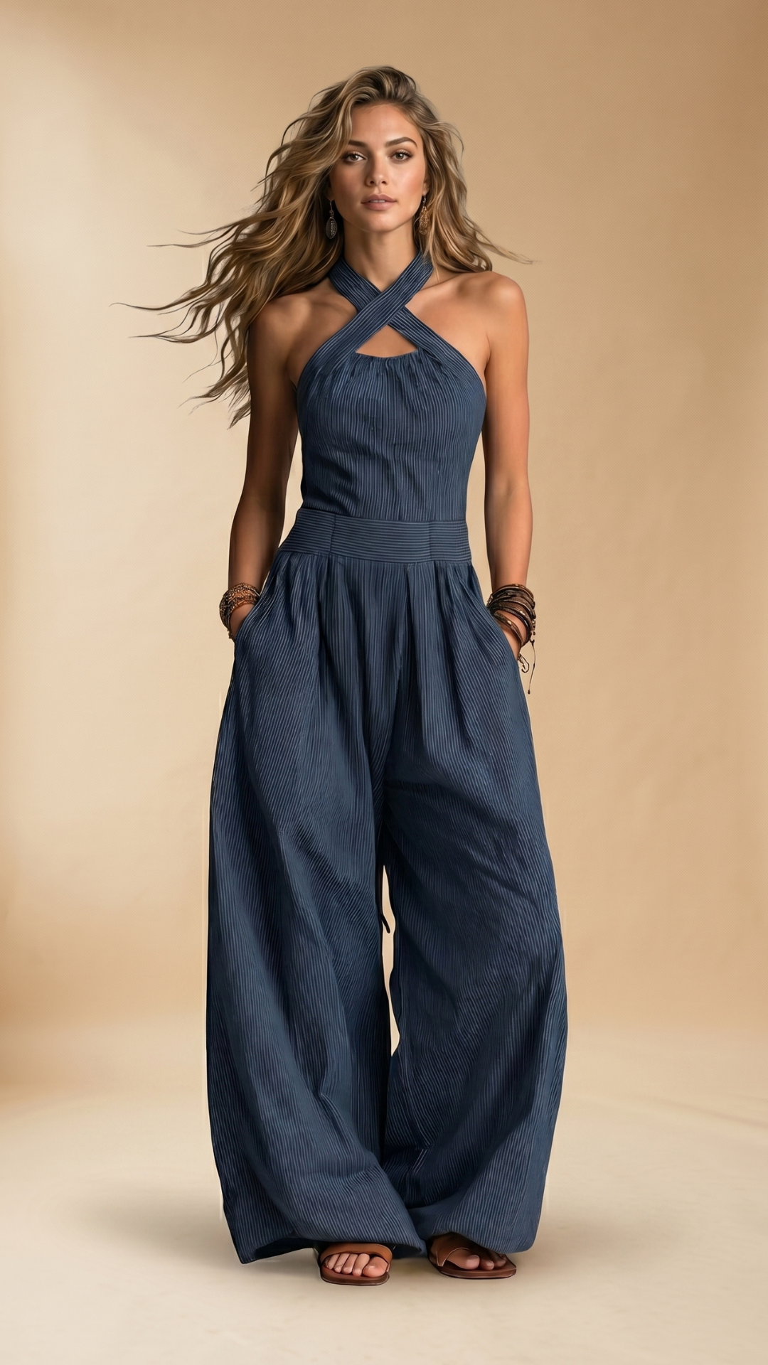 Naomi – Cross-Neck Jumpsuit